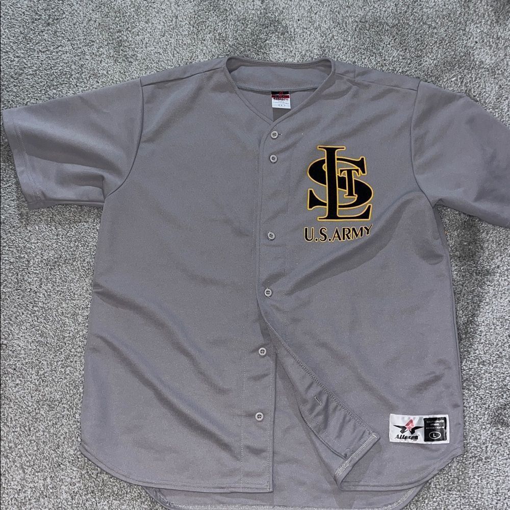 Gray St Louis STL Barracks US Military Army Baseball Jersey L Men’s